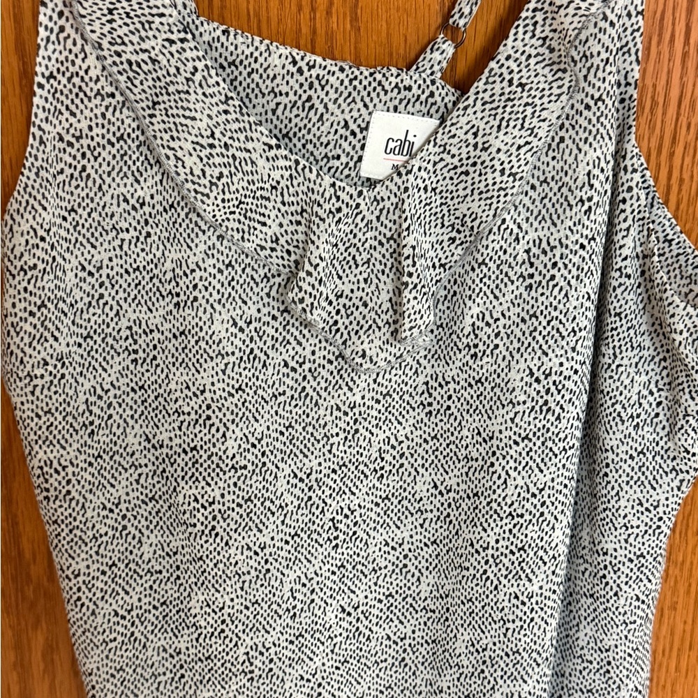 CAbi Black and White Patterned Blouse